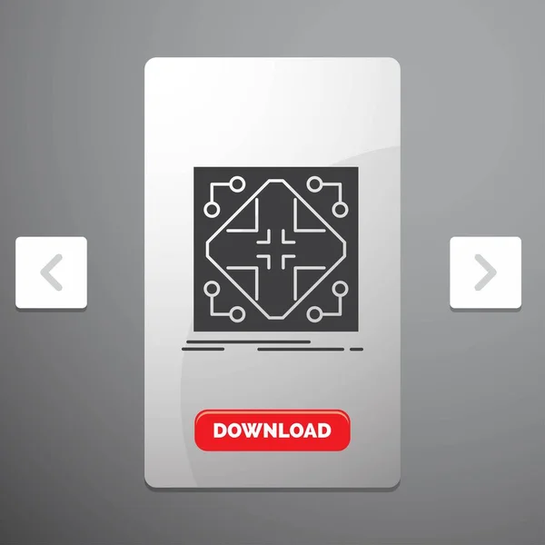 Данные Инфраструктура Сеть Матрица Сетка Глифовая Икона Дизайне Слайдера Carousal — стоковый вектор