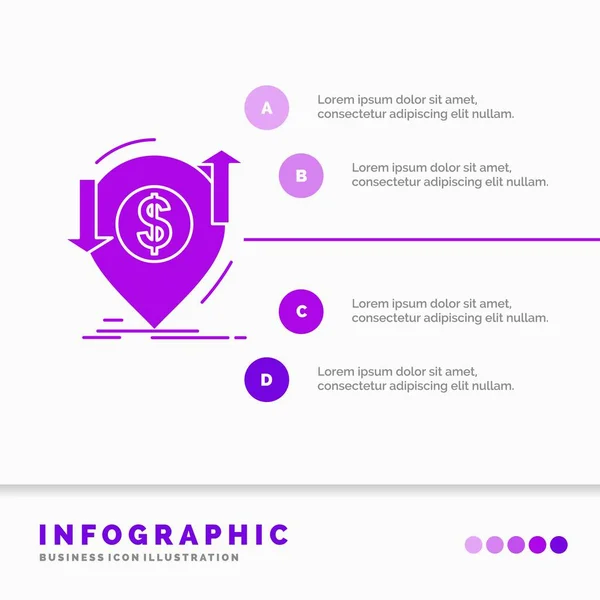 Transaction Financial Money Finance Transfer Infographics Template Website Presentation Glyph — Stock Vector