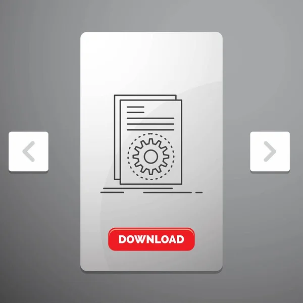 Código Ejecutable Archivo Ejecución Script Icono Línea Paginación Carrusel Diseño — Archivo Imágenes Vectoriales