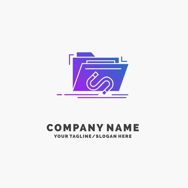 Backdoor Explorar Arquivo Internet Software Purple Business Logo Template Lugar — Vetor de Stock