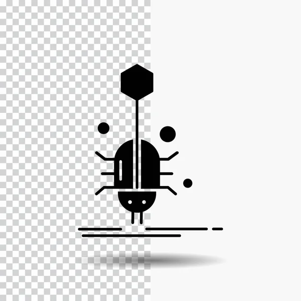 Bug Inseto Aranha Vírus Web Glyph Icon Fundo Transparente Ícone — Vetor de Stock