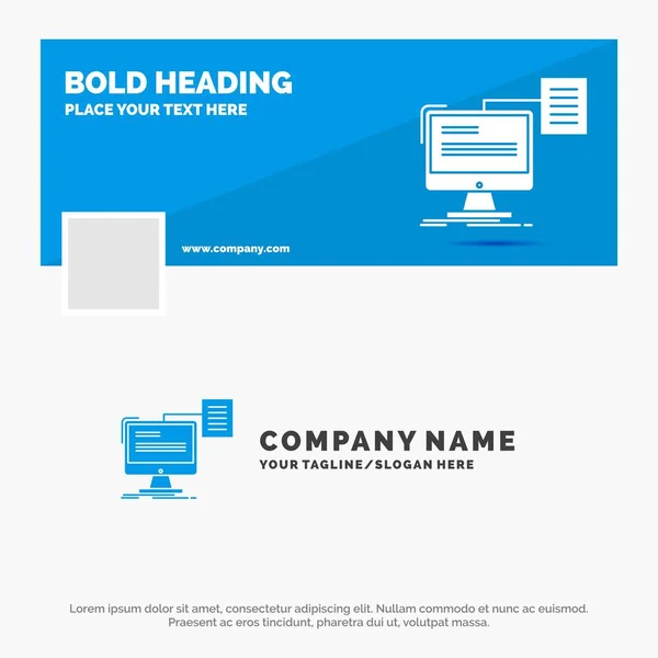Blue Business Logo Template Resume Storage Print Document Facebook Timeline — Stock Vector