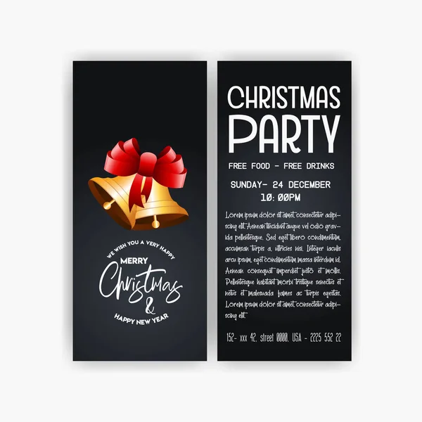 Vintage Vánoční Party Flyer Šablony — Stockový vektor