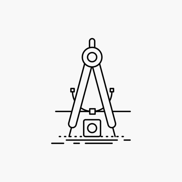 Design Measure Product Refinement Development Line Icon Vector Isolated Illustration — Wektor stockowy