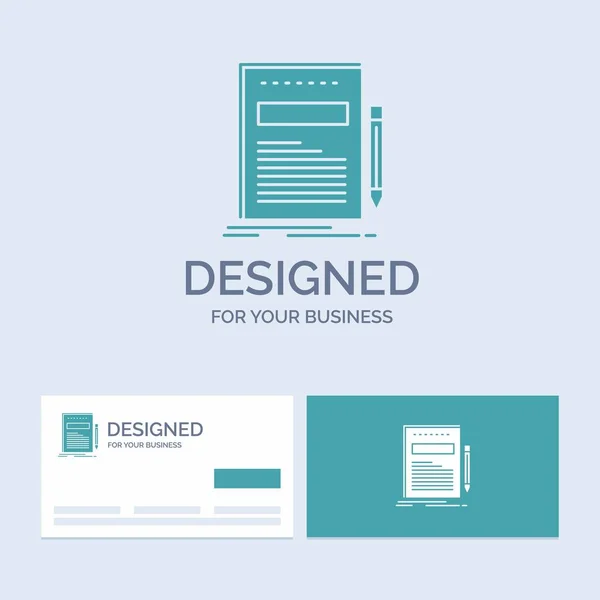 Business Document Bestand Papier Presentatie Business Logo Glyph Pictogram Symbool — Stockvector