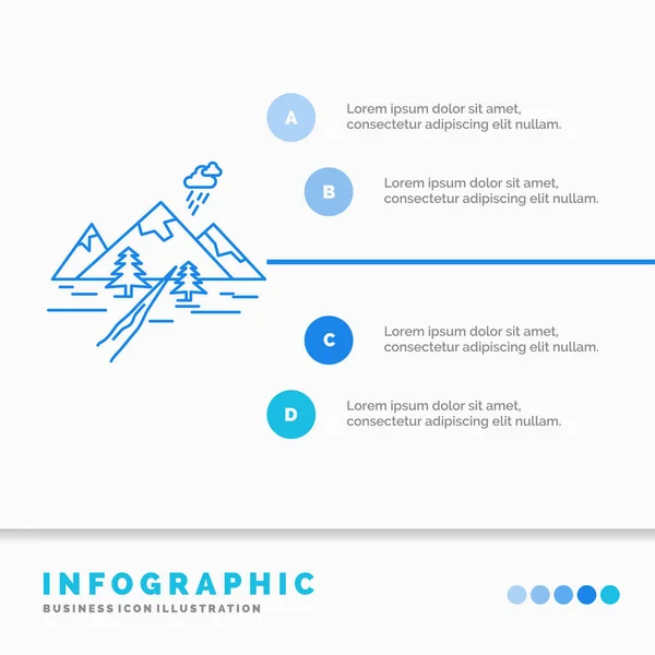 Felsen Hügel Landschaft Natur Berg Infografik Vorlage Für Website Und — Stockvektor