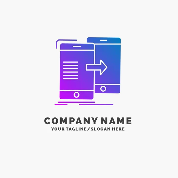 Data Sharing Sync Synchronization Syncing Purple Business Logo Template Place — Stock Vector