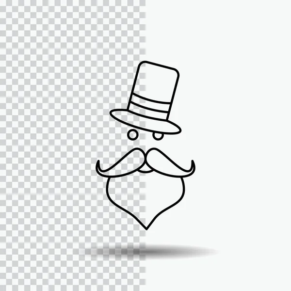 Bigote Hipster Movember Santa Clause Hat Line Icono Sobre Fondo — Archivo Imágenes Vectoriales