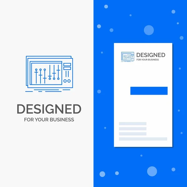 Бизнес Консоли Джея Микста Музыки Студии Вертикальный Синий Шаблон Бизнес — стоковый вектор