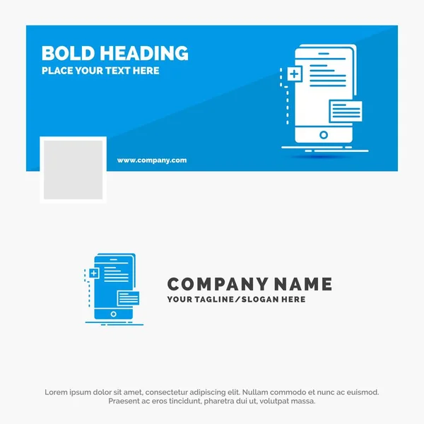 Blue Business Logo Template Frontend Interface Mobile Phone Developer Facebook — Stock Vector