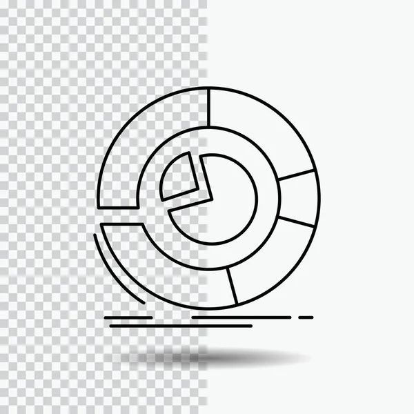 Análisis Analítica Negocio Diagrama Gráfico Circular Icono Línea Sobre Fondo — Vector de stock