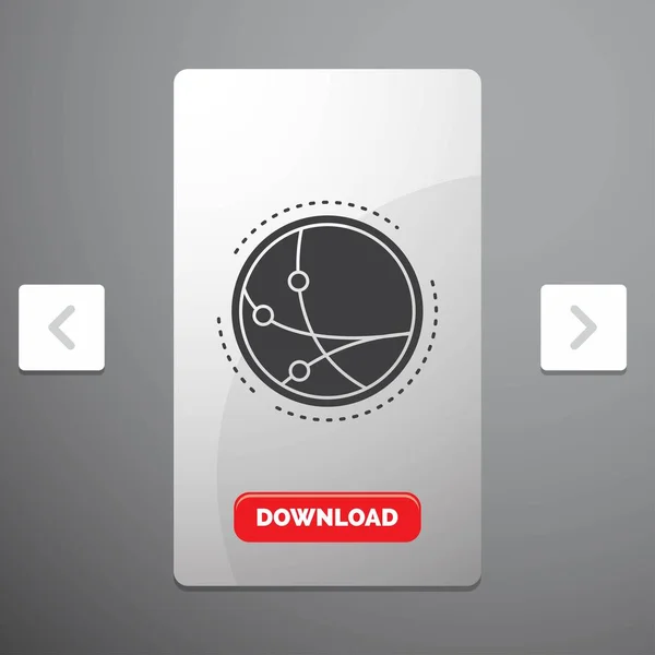 Всему Миру Связь Подключение Интернет Сеть Glyph Икона Carousal Pagination — стоковый вектор