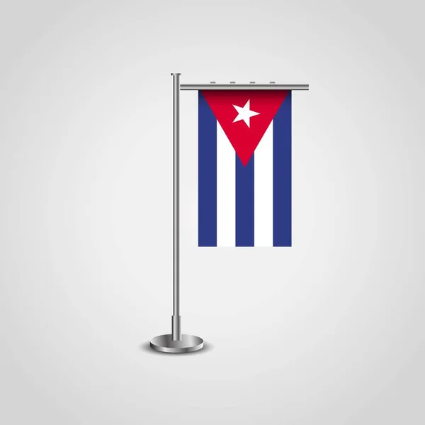 Cuba Flag Pole Illustratie — Stockvector