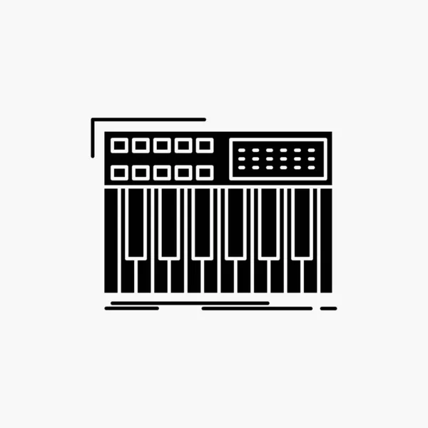 Sintetizador Teclado Midi Sintetizador Sintetizador Glyph Icon Ilustração Isolada Vetor — Vetor de Stock