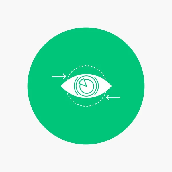 Business Eye Marketing Vision Plan White Glyph Icon Circle Vector — Stock Vector