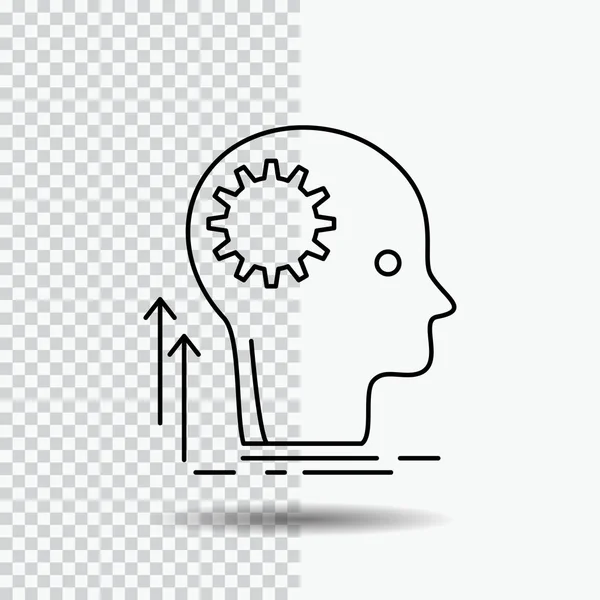 Mind Creative Thinking Idea Brainstorming Line Icon Transparent Background Black — Stock Vector