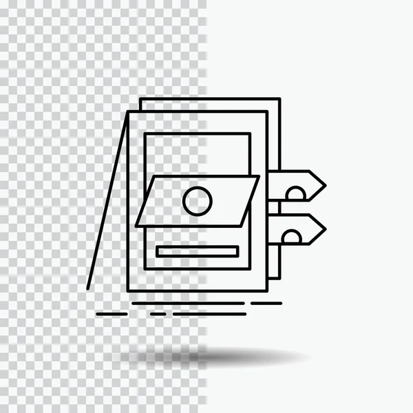Pos Buchhaltung Verkauf System Dateien Zeilensymbol Auf Transparentem Hintergrund Abbildung — Stockvektor