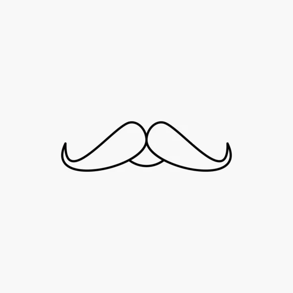 Bigote Hipster Movember Macho Hombres Icono Línea Ilustración Aislada Vectorial — Archivo Imágenes Vectoriales