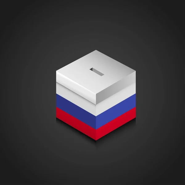 Флаг России Распечатан Избирательном Ящике — стоковый вектор