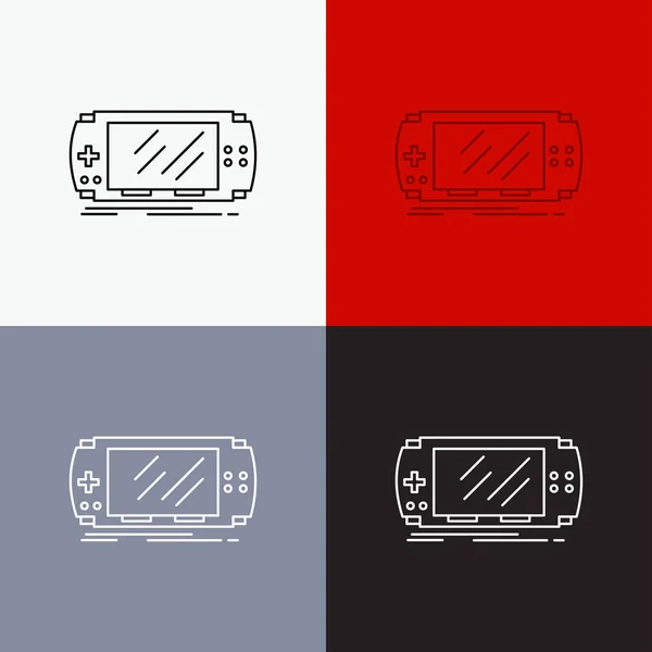 Consola Dispositivo Juego Juegos Psp Icono Sobre Varios Antecedentes Diseño — Archivo Imágenes Vectoriales