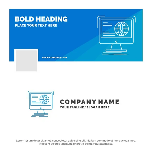 Blue Business Logo Template Para Informações Conteúdo Desenvolvimento Site Web — Vetor de Stock