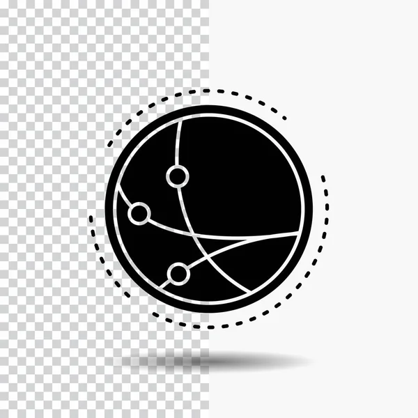 Weltweit Kommunikation Verbindung Internet Netzwerkglyphen Symbol Auf Transparentem Hintergrund Schwarzes — Stockvektor