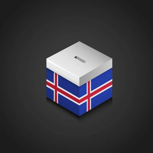Flaga Islandii Drukowane Polu Głosowania — Wektor stockowy