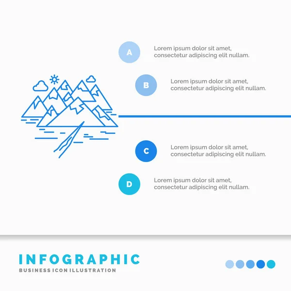 Montaña Colina Paisaje Rocas Grieta Infografías Plantilla Para Sitio Web — Archivo Imágenes Vectoriales