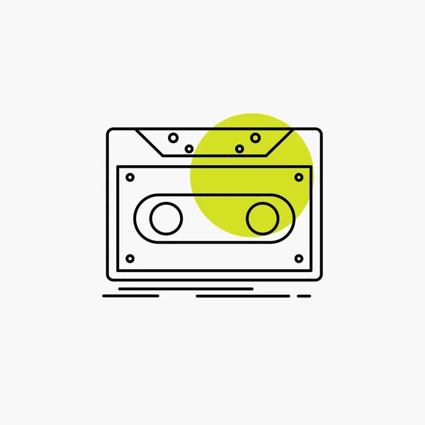 Cassette Demo Opnemen Tape Lijn Pictogram Opnemen — Stockvector