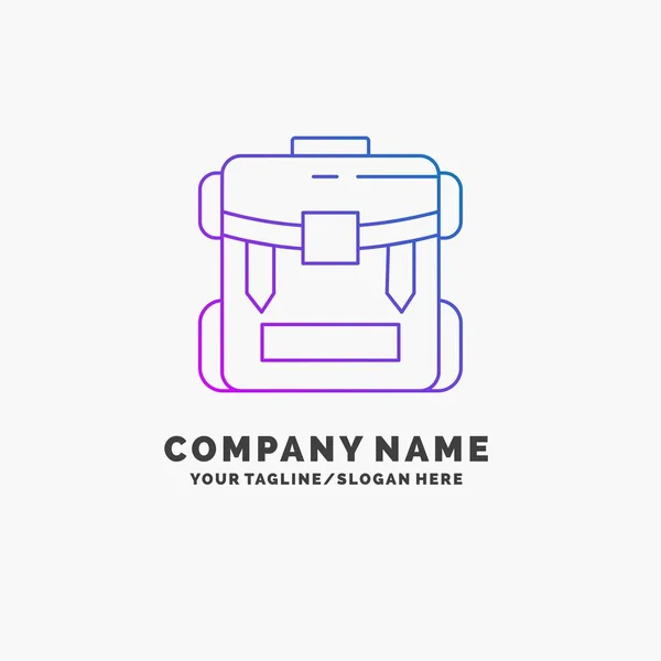 Bolsa Camping Cremallera Senderismo Equipaje Purple Business Logo Template Lugar — Vector de stock