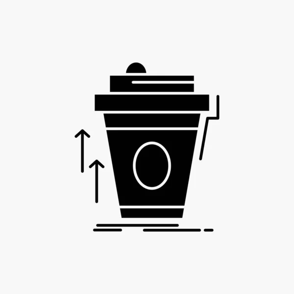 Product Promo Koffie Kop Merk Marketing Glyph Pictogram Vectorillustratie Geïsoleerd — Stockvector