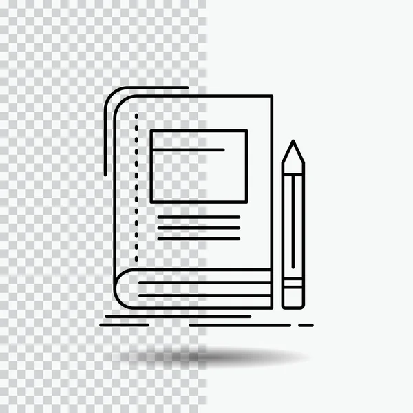 Книга Бизнес Образование Ноутбук Икона Линии Школы Прозрачном Фоне Вектор — стоковый вектор