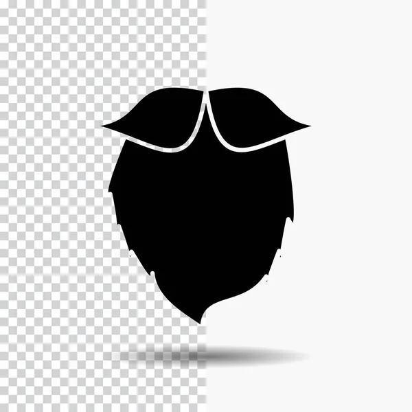 Moustache Hipster Movember Beared Men Glyph Icon Transparent Background Black — Stock Vector