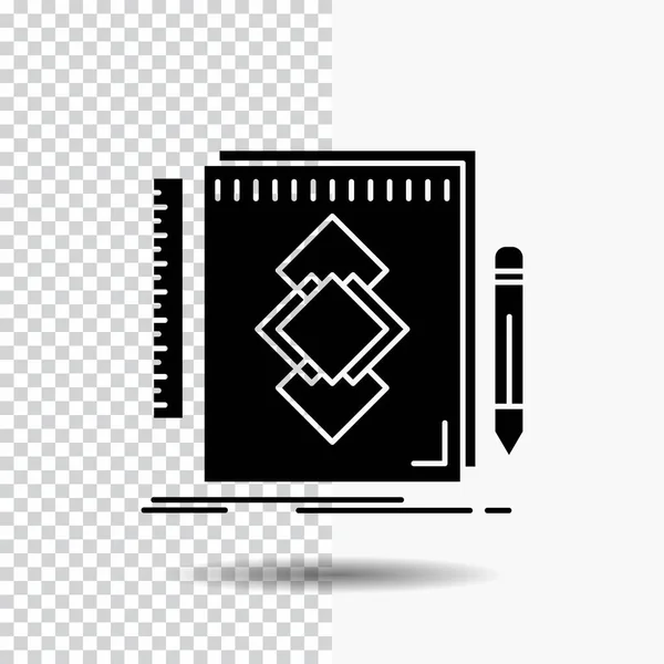 Design Tool Identity Draw Development Glyph Icon Transparent Background Black — Stock vektor