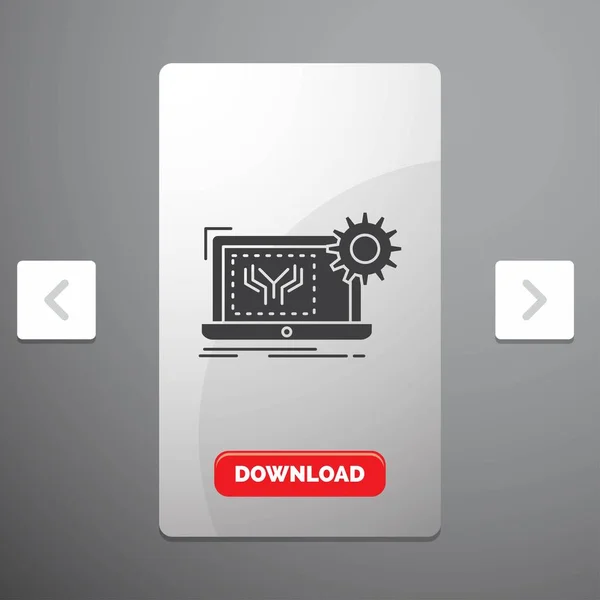 Blueprint Circuit Ficks Engineering Hardware Glyph Icon Carousal Pagination Slider — стоковый вектор