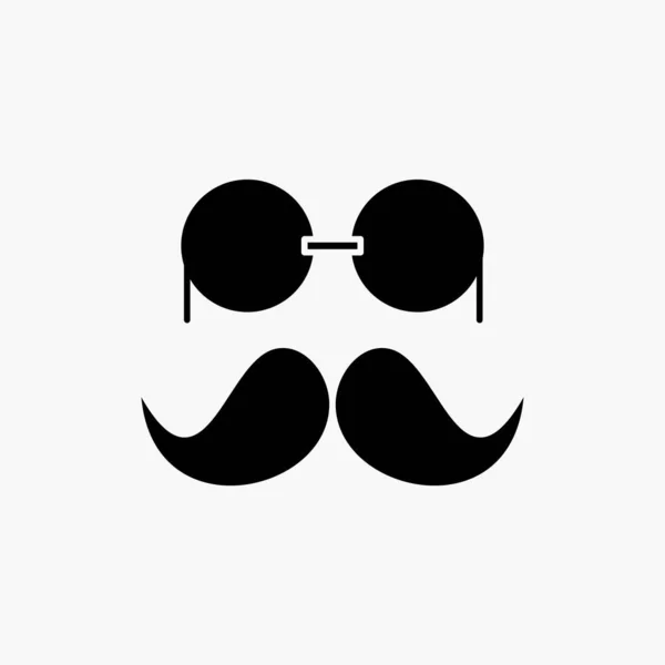 Moustache Hipster Movember Lunettes Hommes Glyph Icon Illustration Vectorielle Isolée — Image vectorielle