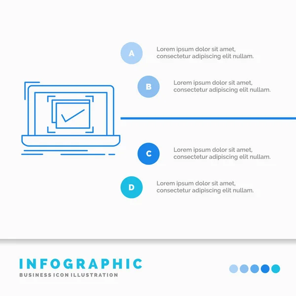 System Monitoring Checklist Good Infographics Template Website Presentation Line Blue — Stock Vector