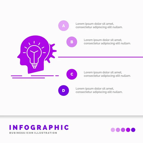 Criativo Criatividade Cabeça Ideia Pensando Infographics Template Website Presentation Ilustração — Vetor de Stock