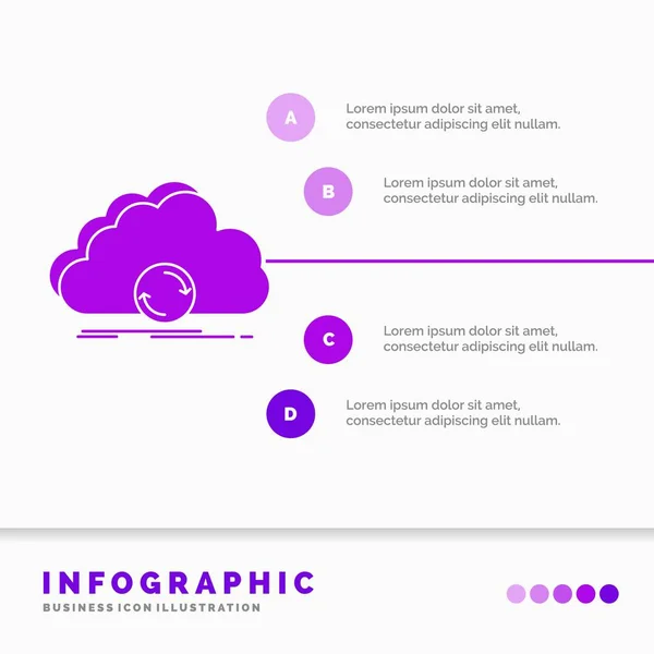 Cloud Syncing Sync Data Synchronization Infographics Template Website Presentation Glyph — Stock Vector