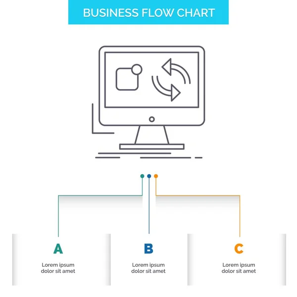 Update App Application Install Sync Business Flow Chart Design Steps — Stock Vector