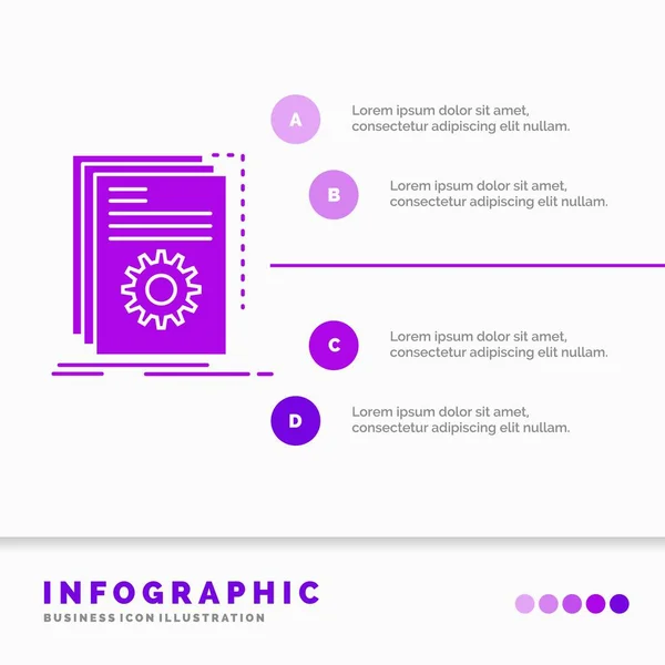 App Build Developer Program Script Infographics Template Website Presentation Glyph — Stock Vector