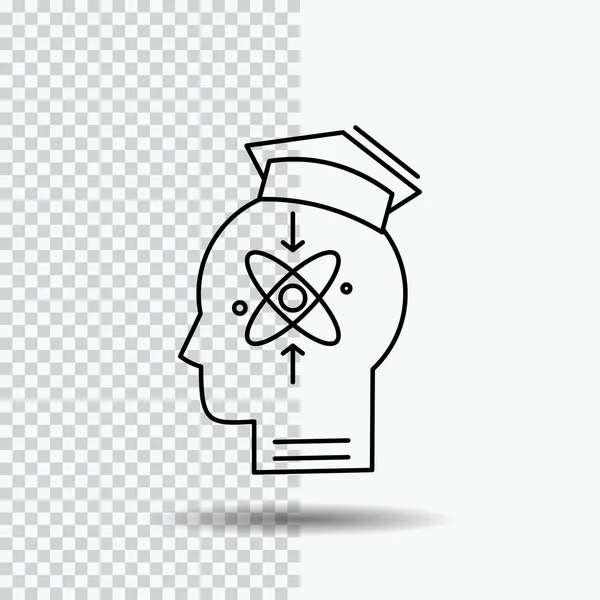 Capability Head Human Knowledge Skill Line Icon Transparent Background Black — Stock Vector