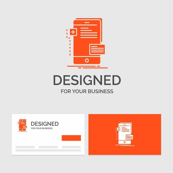 Business Logo Template Frontend Interface Mobile Phone Developer Orange Visiting — Stock Vector