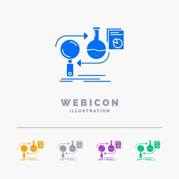 Analysis, business, develop, development, market 5 Color Glyph Web Icon Template isolated on white. Vector illustration