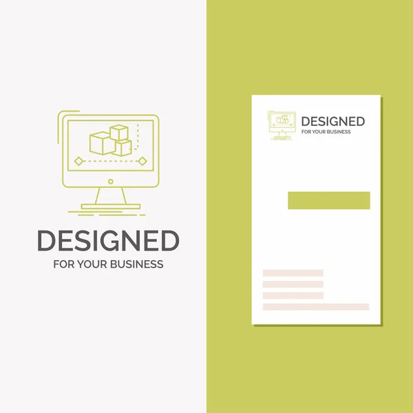 Επαγγελματίες Λογότυπο Για Animation Υπολογιστή Επεξεργαστής Οθόνη Λογισμικό Κάθετη Πράσινης — Διανυσματικό Αρχείο