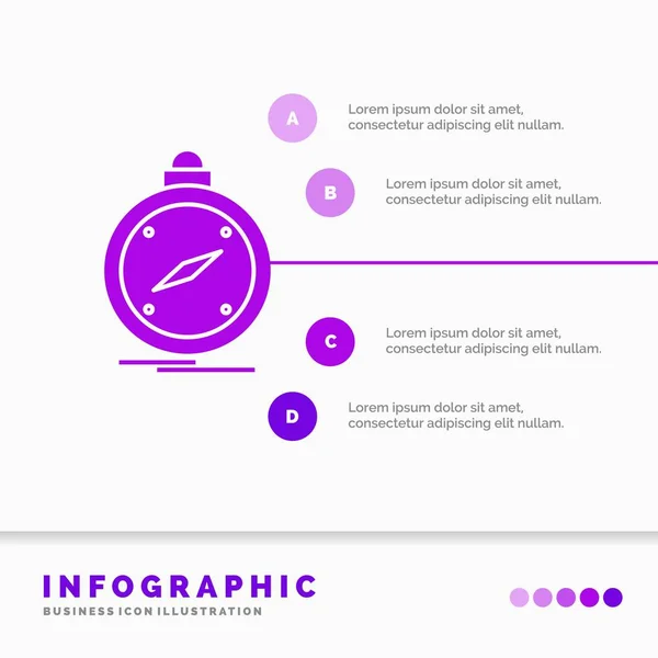 Kompas Richting Navigatie Gps Locatie Infographics Sjabloon Voor Website Presentatie — Stockvector