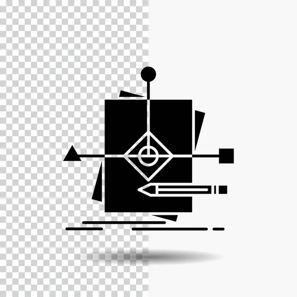 Algoritme Business Voorspellen Patroon Plan Glyph Pictogram Transparante Achtergrond Zwart — Stockvector