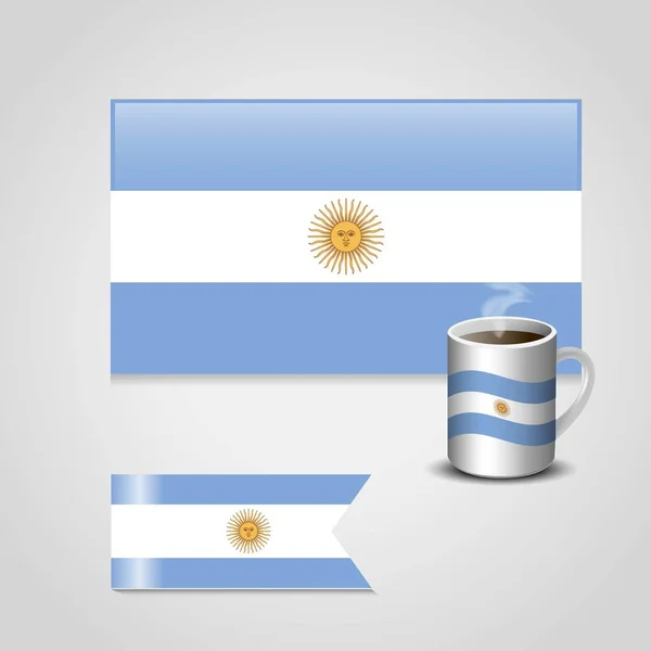 Argentina Bandeiras Vetor Design — Vetor de Stock