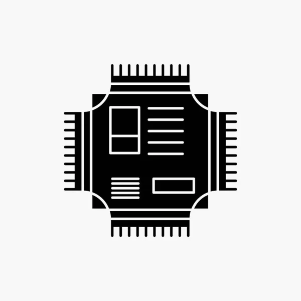 Cpu 마이크로칩 프로세서 아이콘 일러스트 — 스톡 벡터
