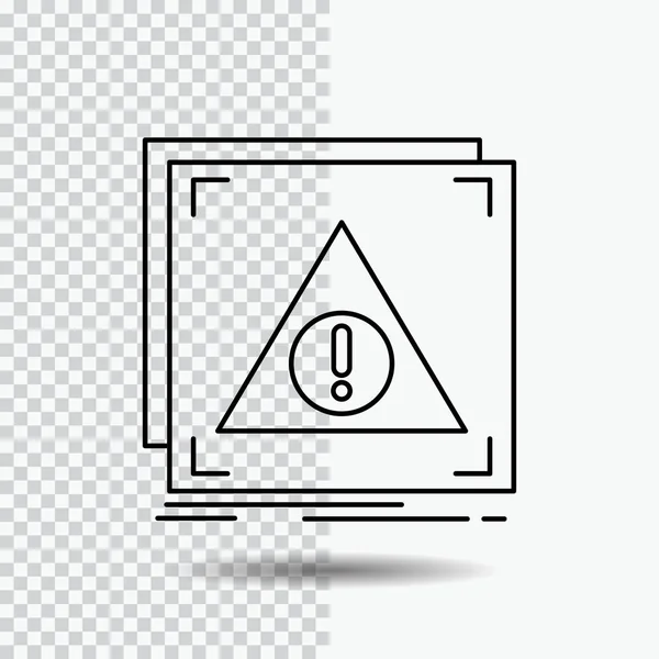 Error Application Denied Server Alert Line Icon Transparent Background Black — Stock Vector